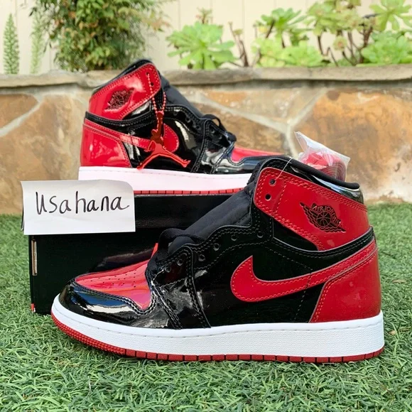 Nike GS Air Jordan 1 High OG Patent Bred